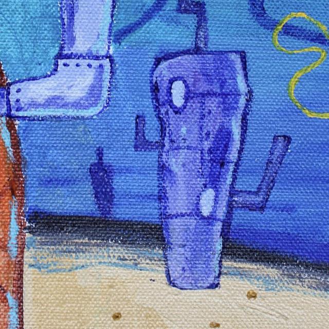 Sad spongebob 5x7 acrylic painting - Depop