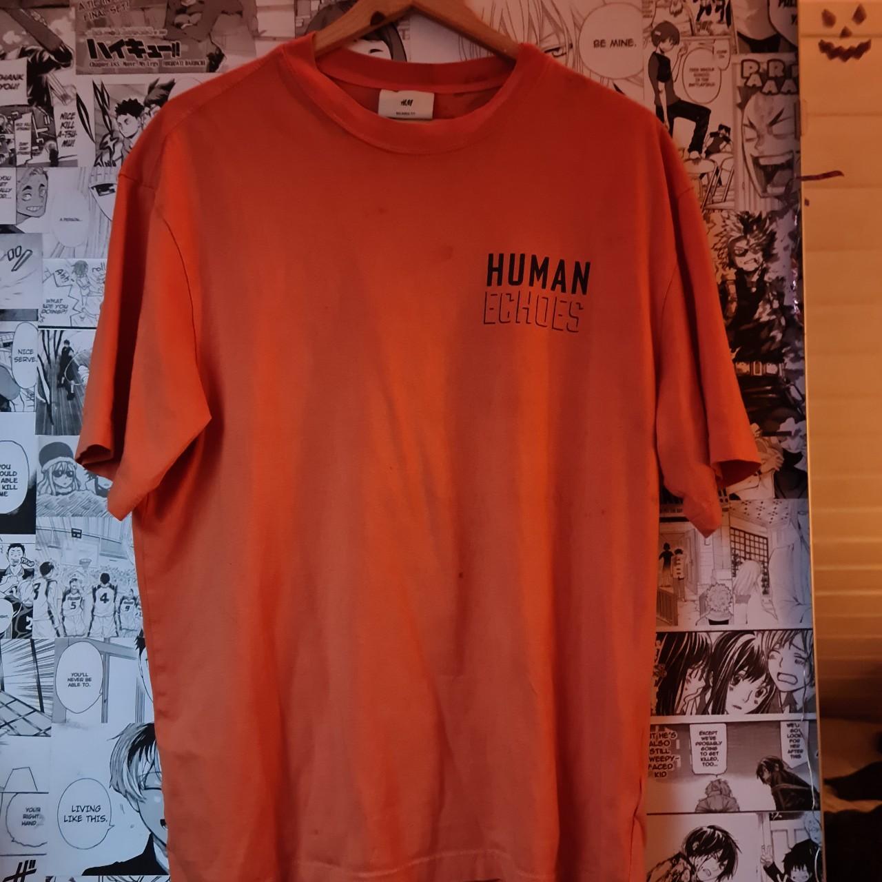 h-m-men-s-orange-and-black-t-shirt-depop