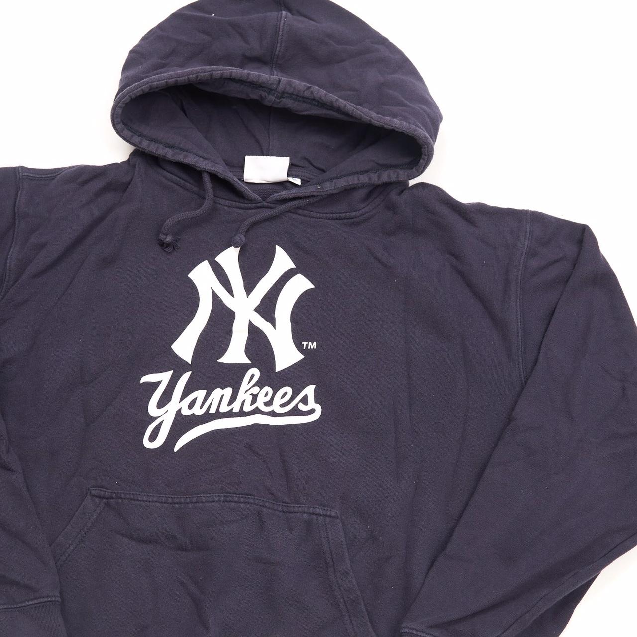 Vintage 90’s NY Yankees Hoodie Spellout centre logo... Depop