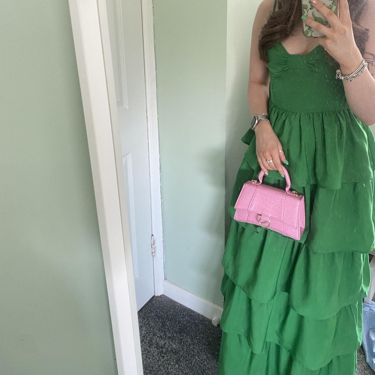 PrettyLittleThing Women's Green Dress | Depop