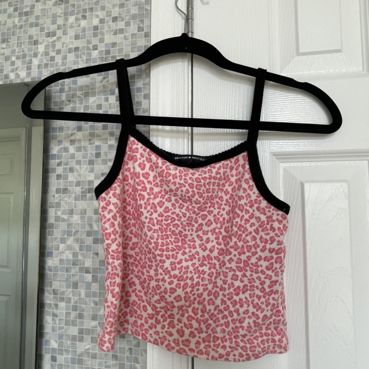 BRANDY MELVILLE PINK CHEETAH TANK - Depop