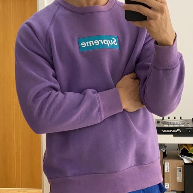 Supreme Box Logo Crewneck FW06 Teal Purple Size... - Depop