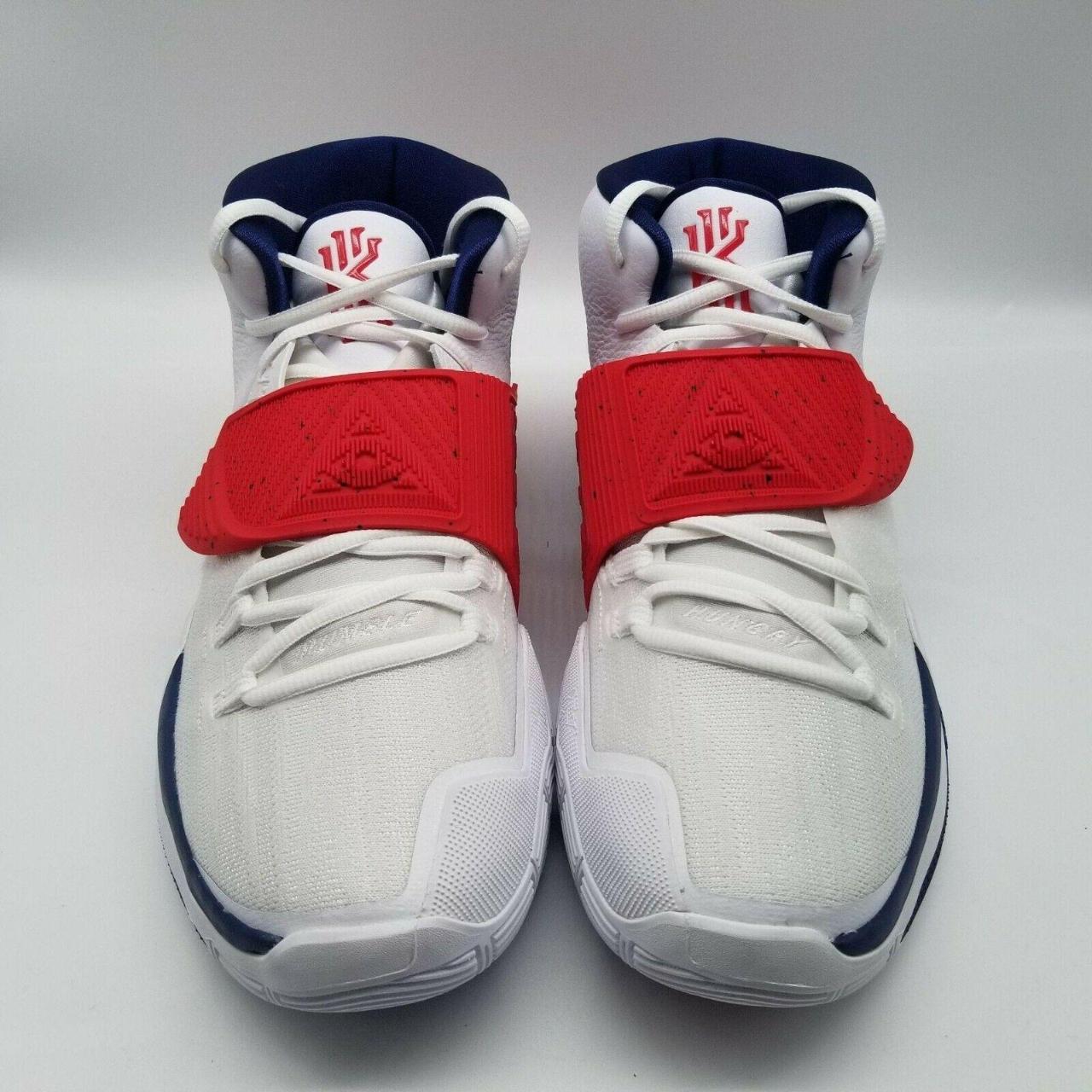 Kyrie shoes red store white and blue