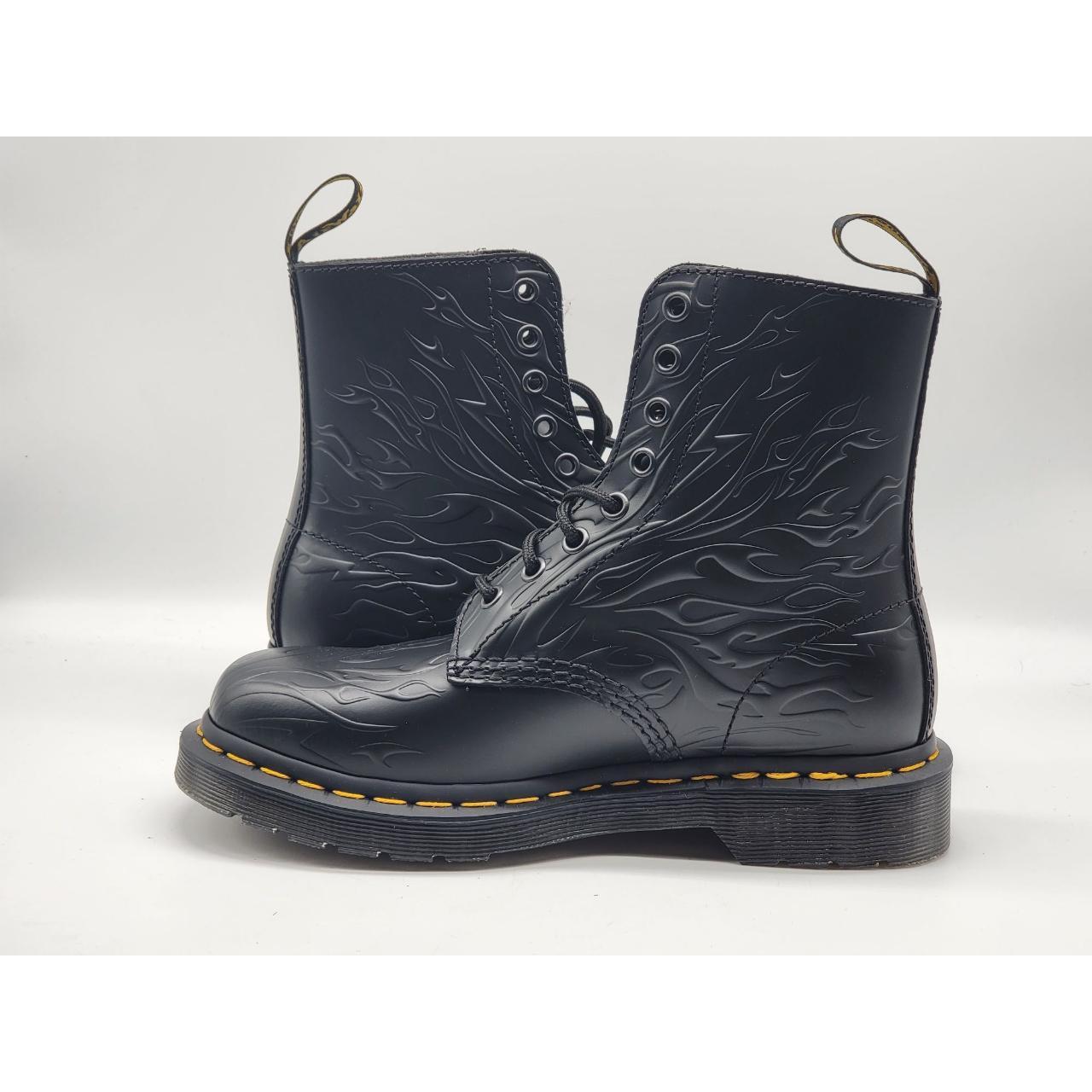 Dr Martens Black Flames Boots Size 6 Brand: Dr... - Depop