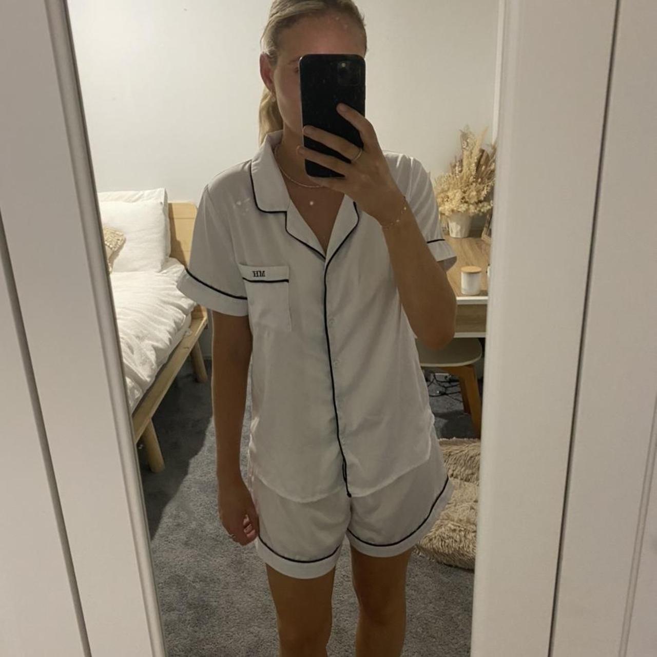 Silk pyjamas with initials MH will fit anywhere from... Depop