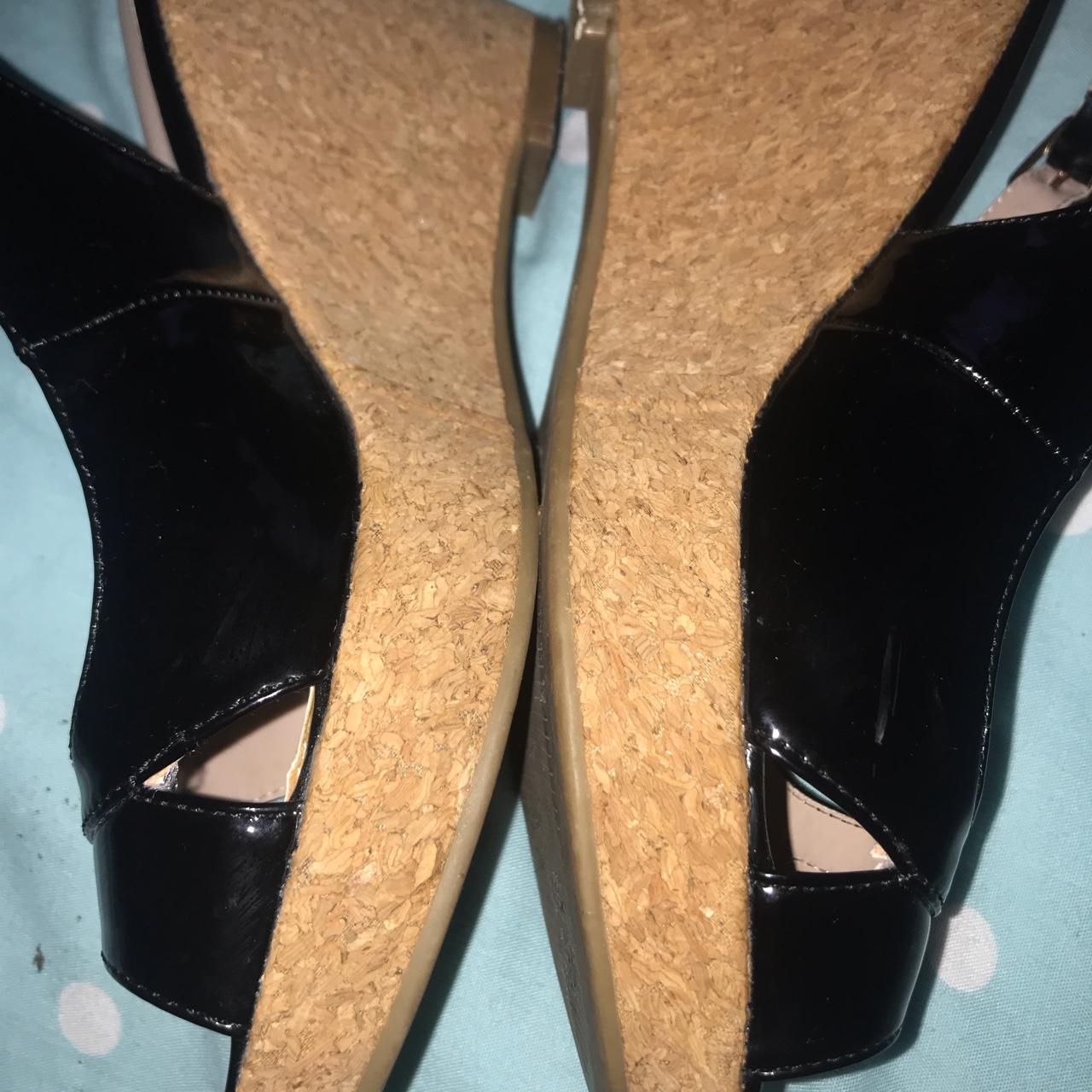 SUMMERY black patent wedge heels from Dorothy... - Depop