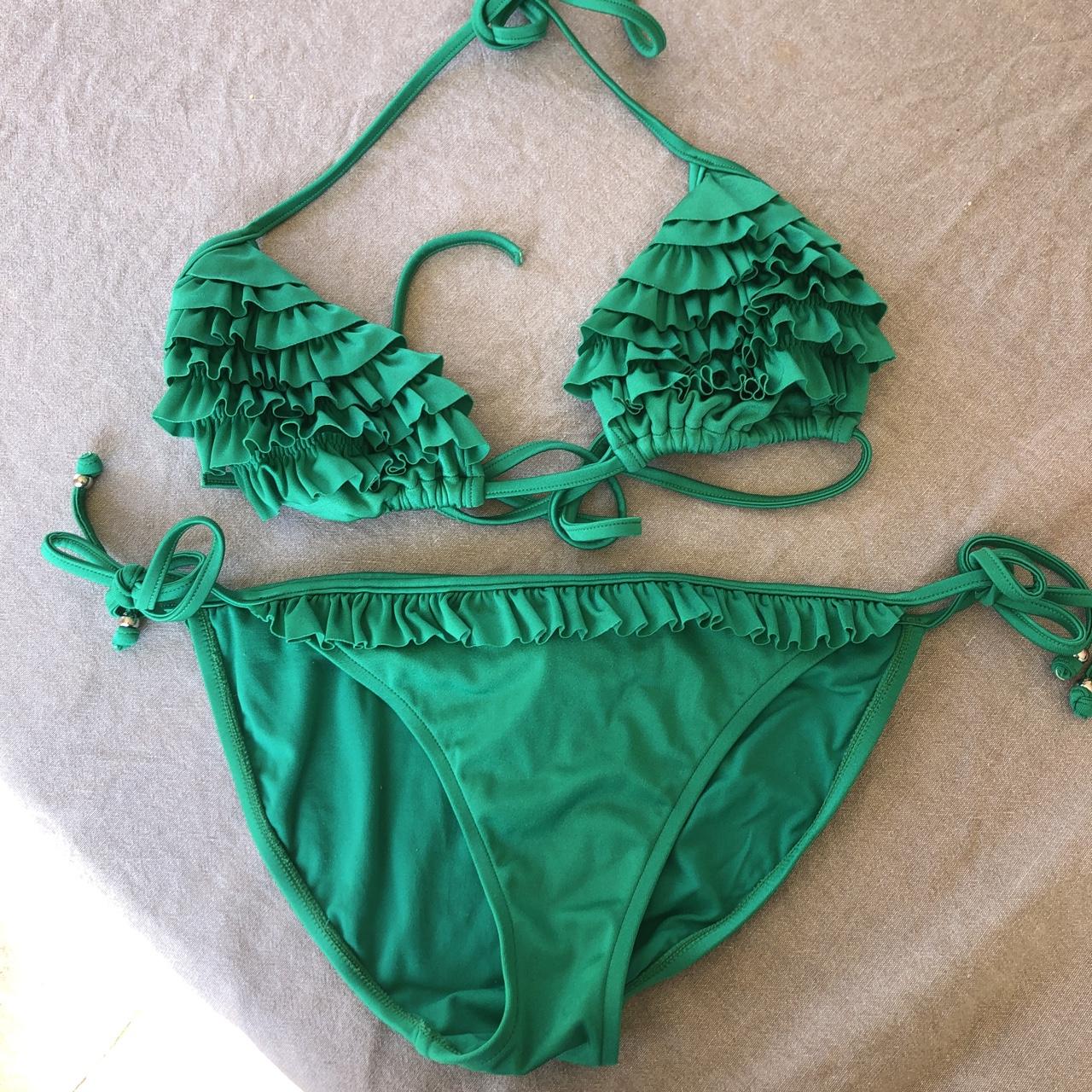 Green Seafolly Bikini Set Frills On Top And Bottom Depop 