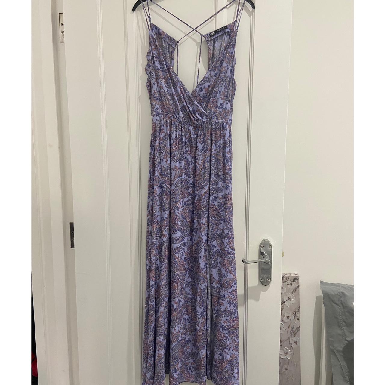 Zara lilac paisley printed maxi dress, in size S 💜... Depop