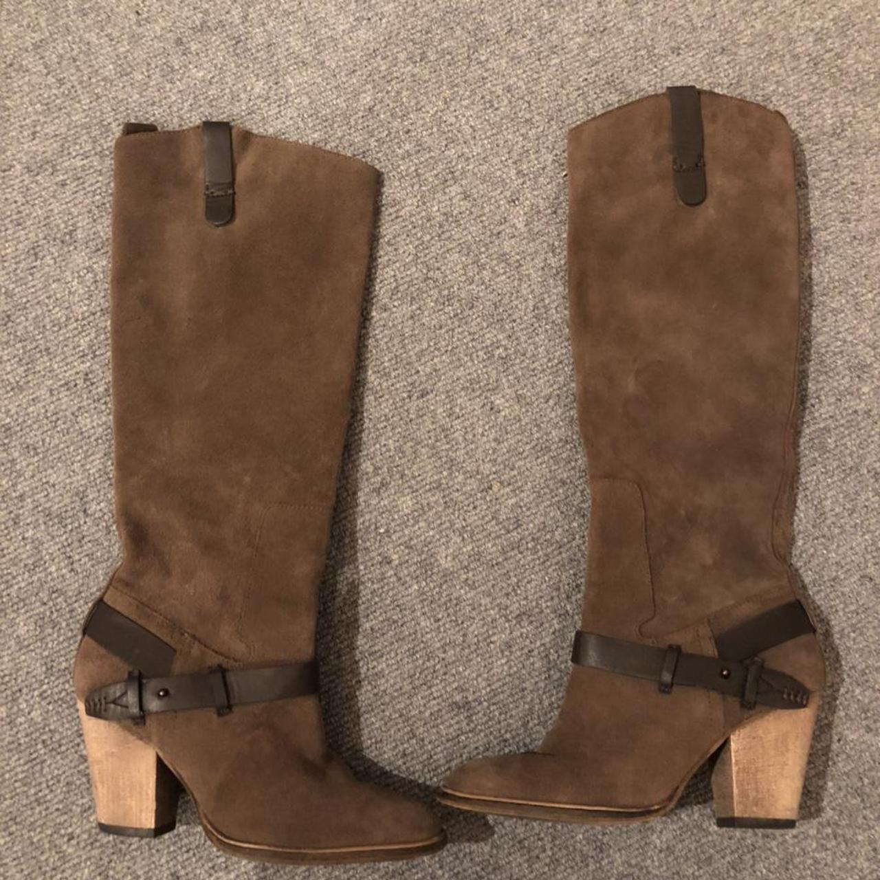 Gorgeous Knee High Brown Suede Cowboy Boots Barely Depop