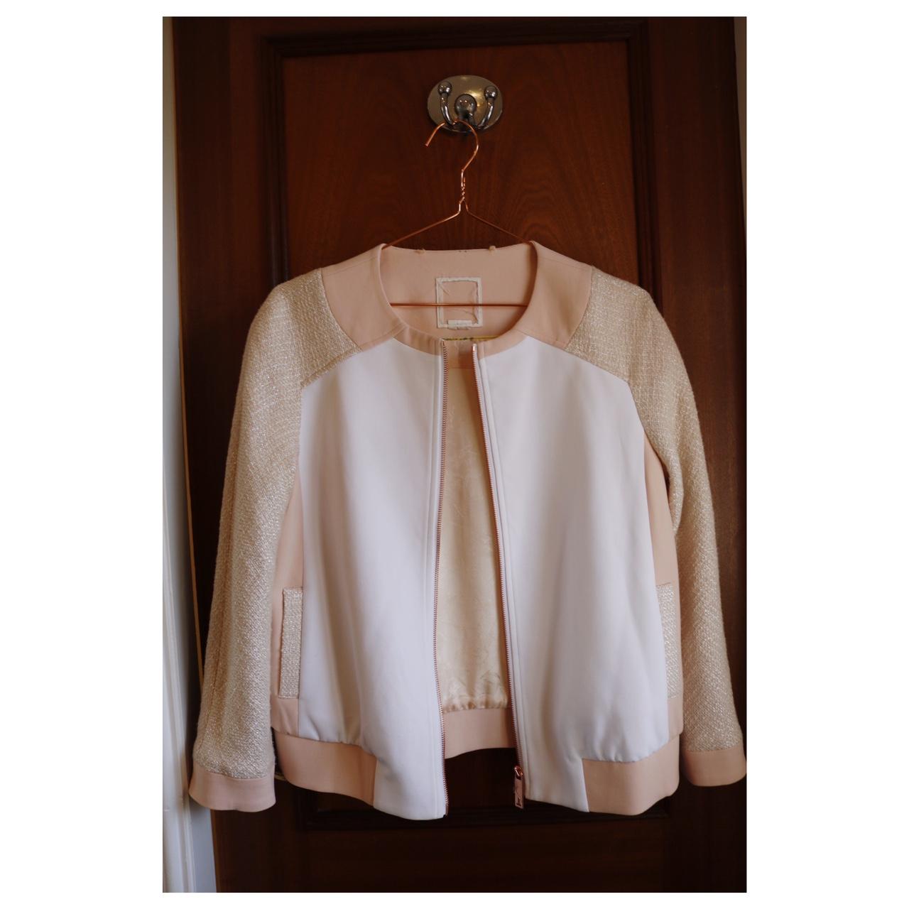 TED BAKER Bomber Jacket, Pink and White with
