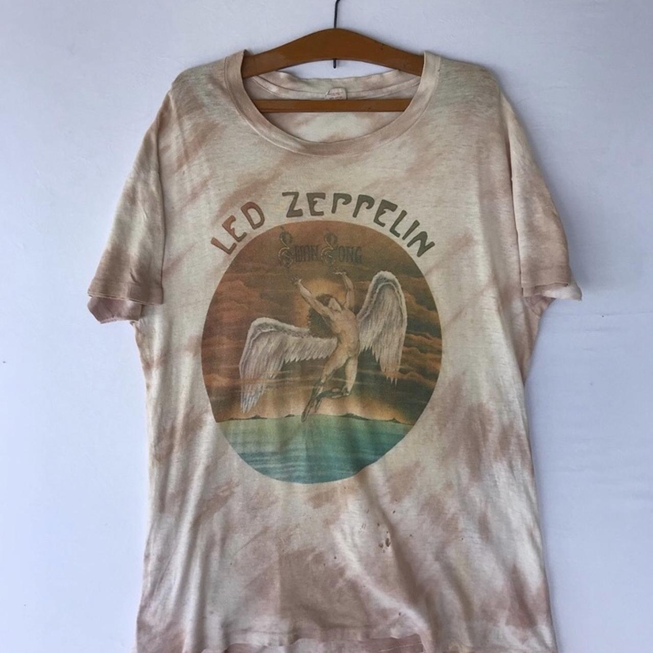 Daydreamer Led Zeppelin Swan Song Cotton Graphic Tee In Vintage White At  Nordstrom Rack