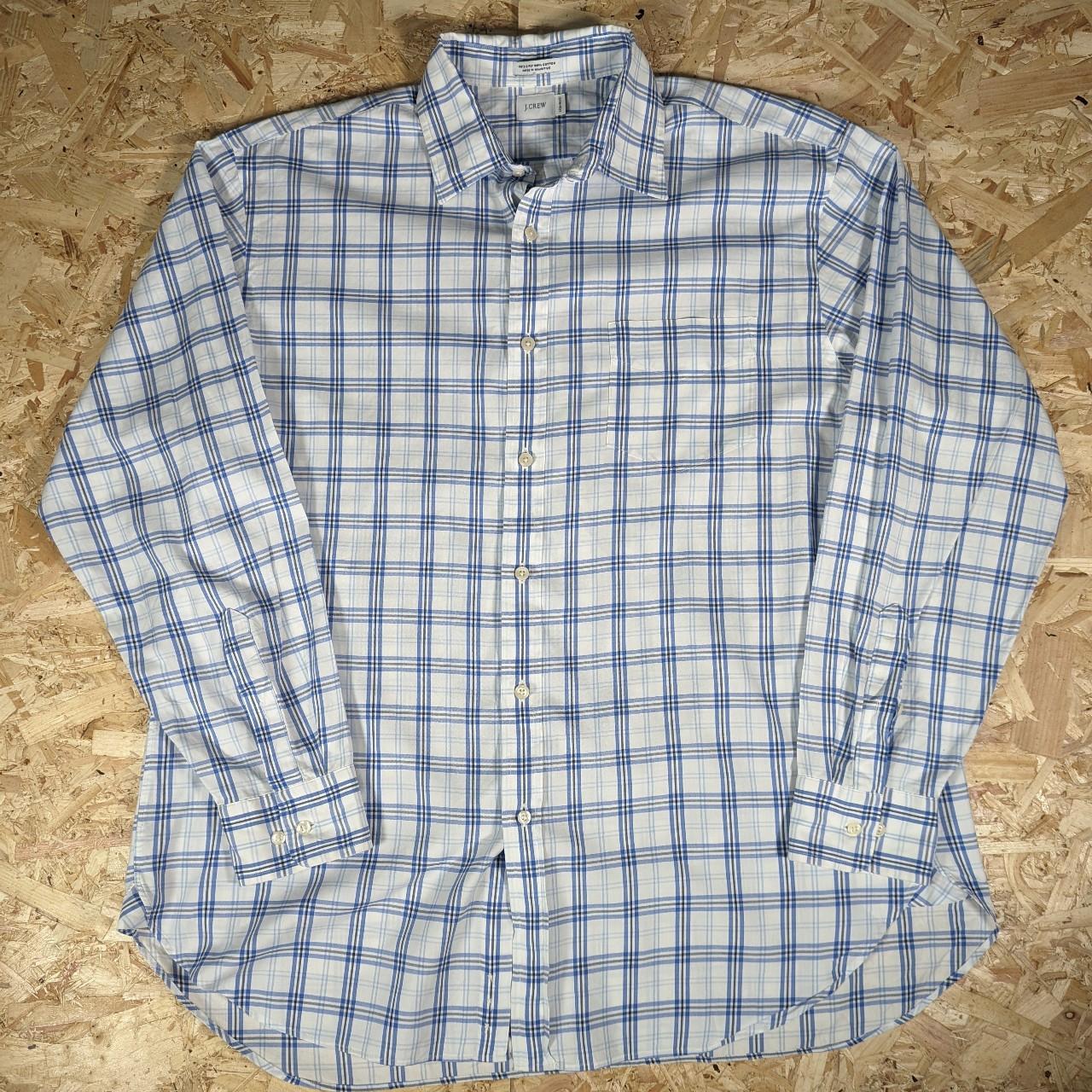 J.Crew Men's Blue and White Shirt | Depop