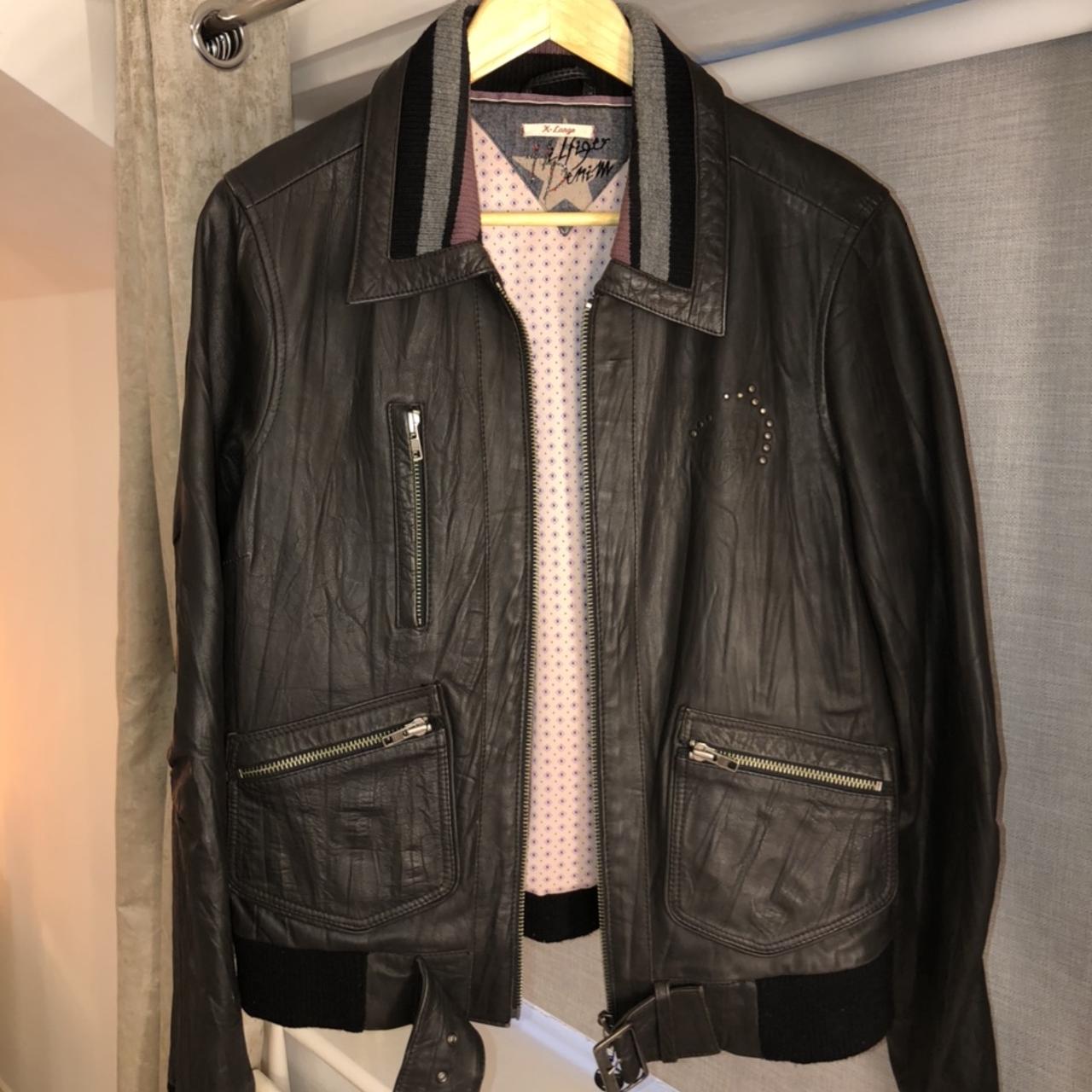 Hilfiger leather clearance jacket