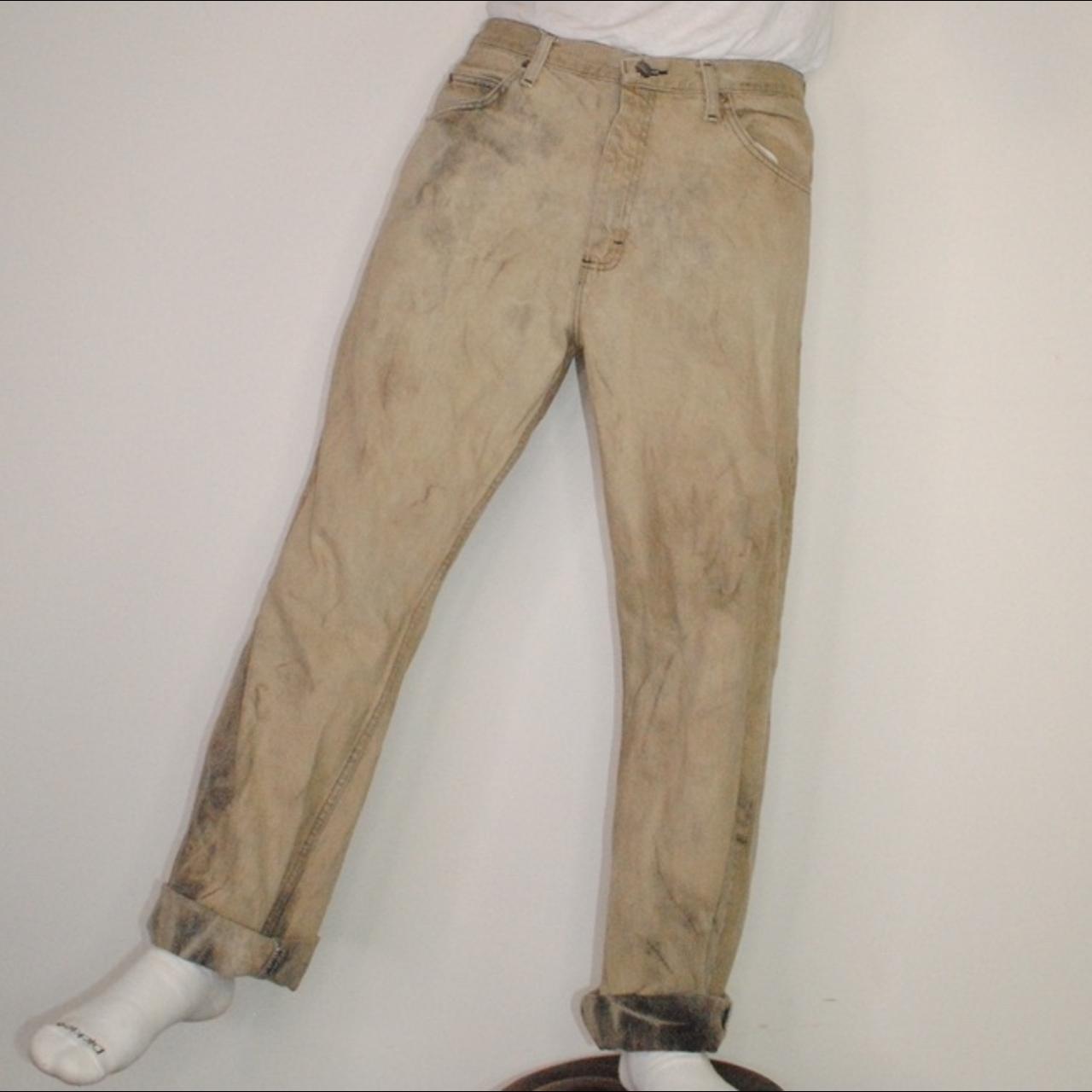 Check out these dope vintage bleached jeans brand is... - Depop