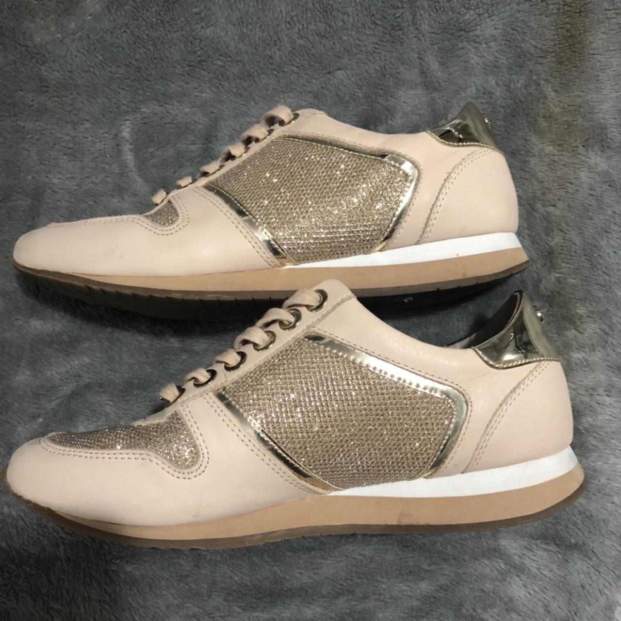 rose gold carvela trainers