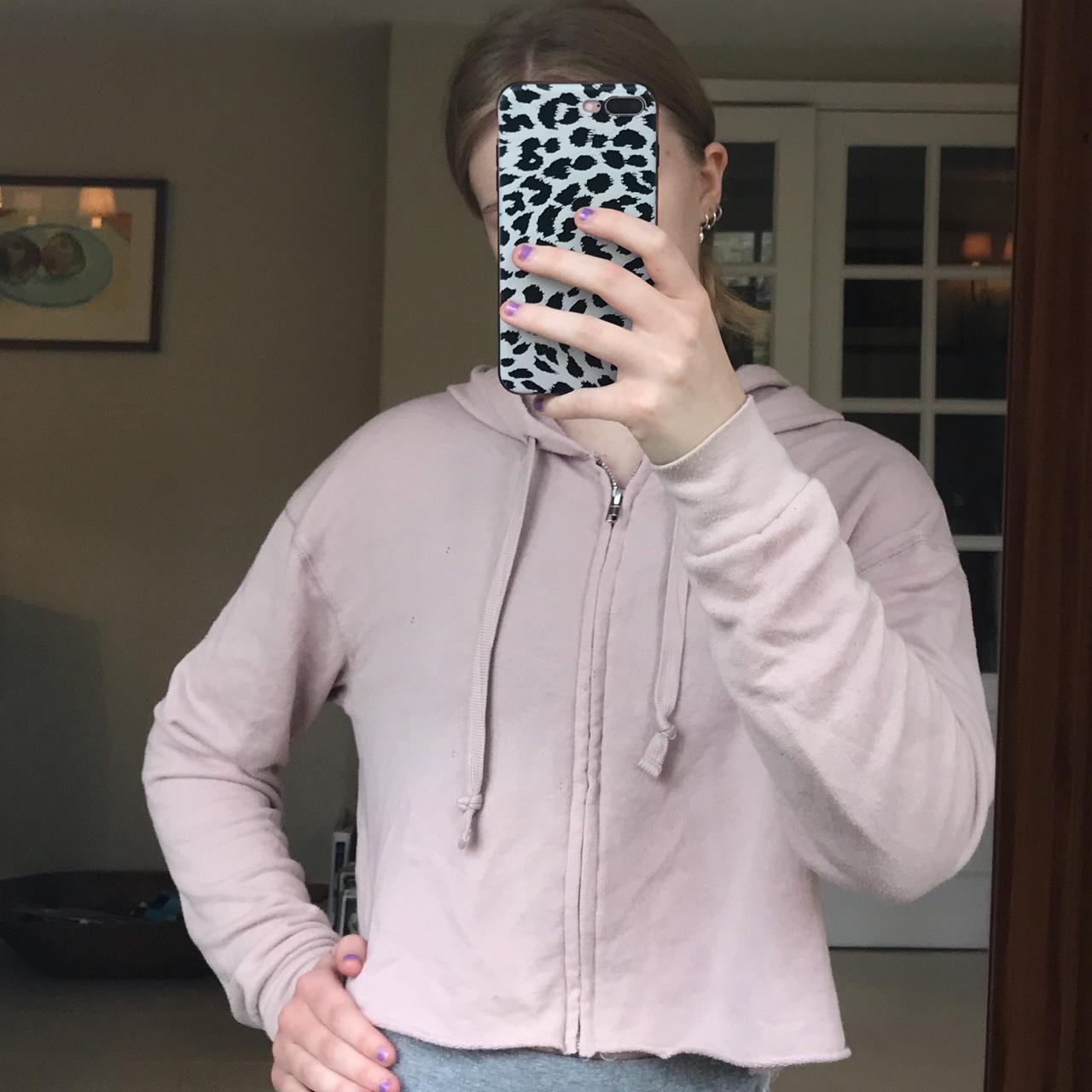 Pale pink zip up hoodie on sale