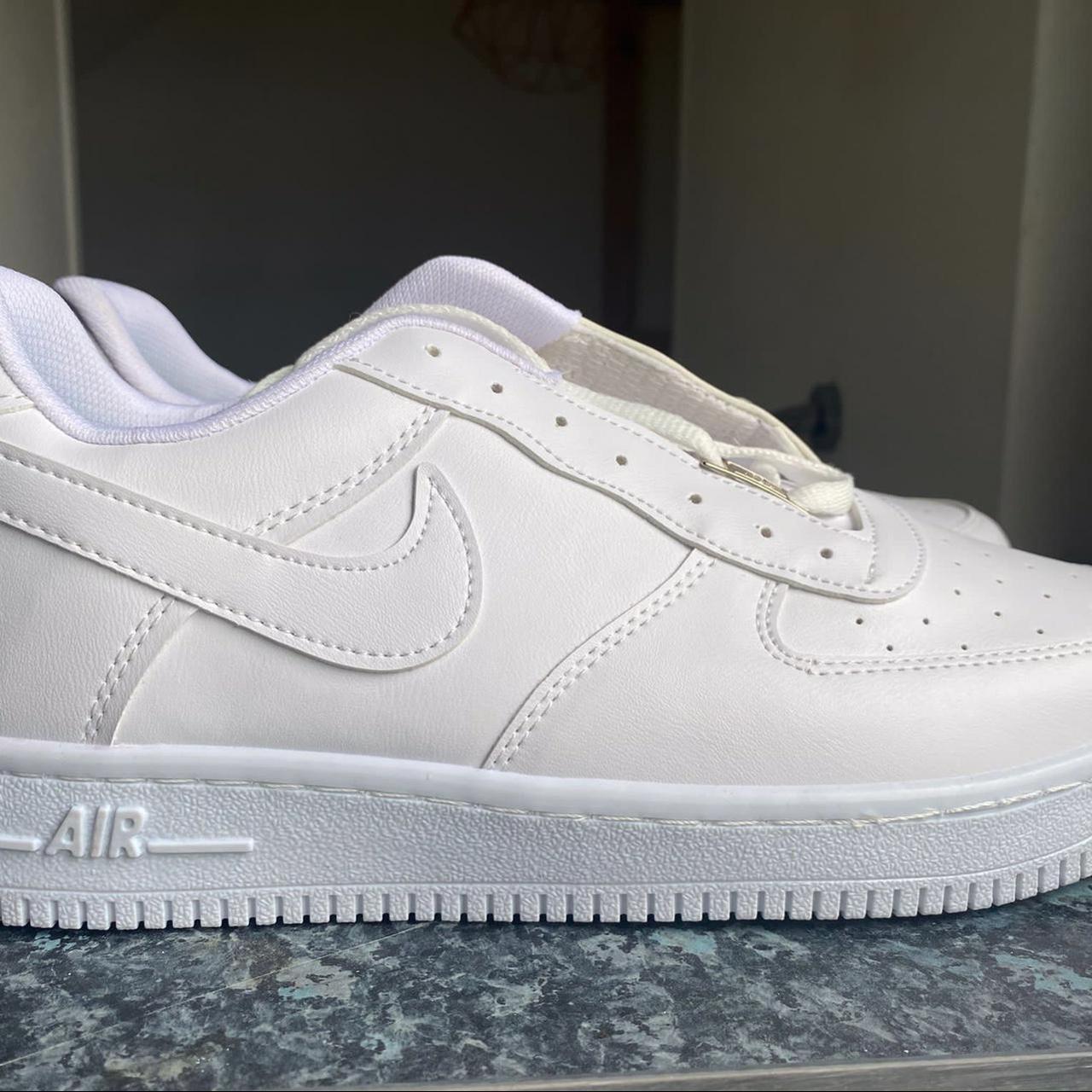 White Nike Airforce 1s 🇺🇸 UK Size 10 (laces included... - Depop