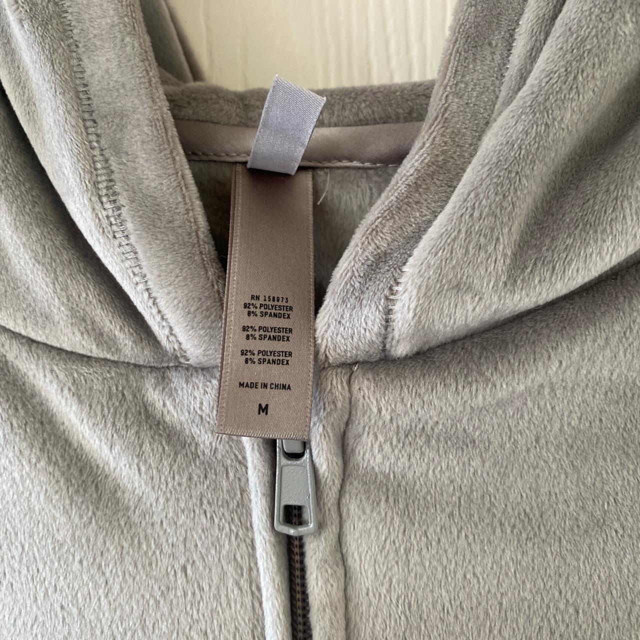 skims velour zip up hoodie worn twice! size med in... - Depop