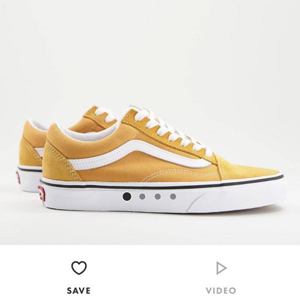 checkered vans yellow stripe
