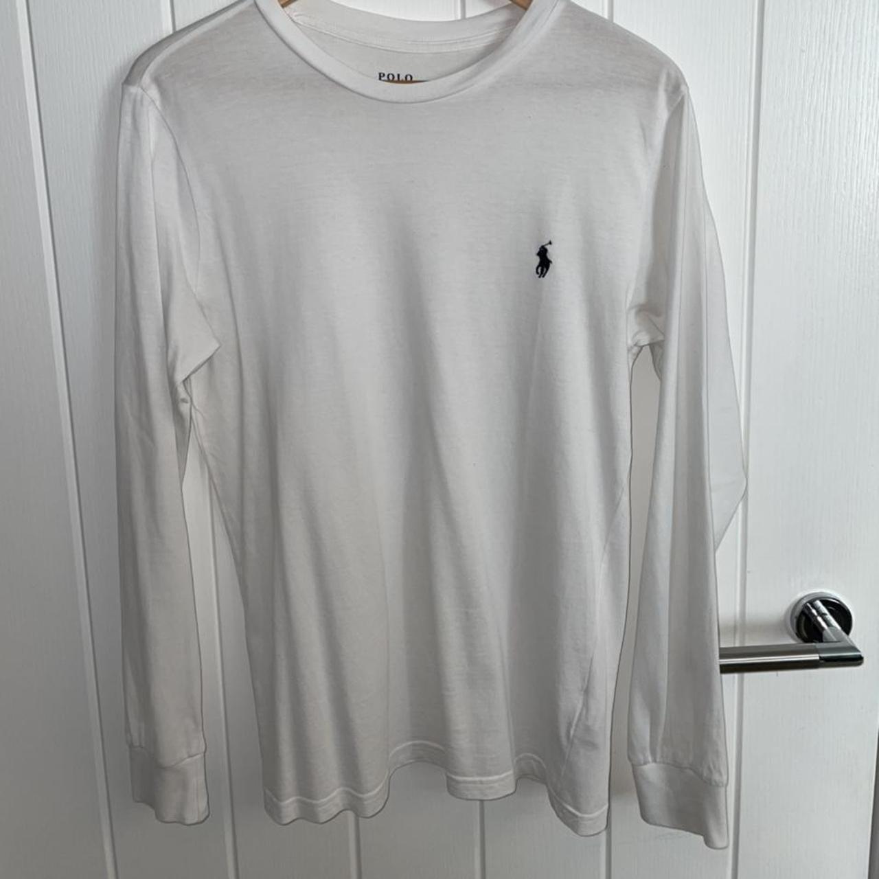 Mens white Polo Ralph Lauren long sleeve... - Depop