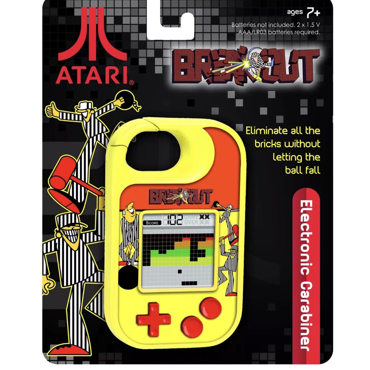 Atari Breakout Handheld Electronic 70s Arcade Game Travel Carabiner Mini New