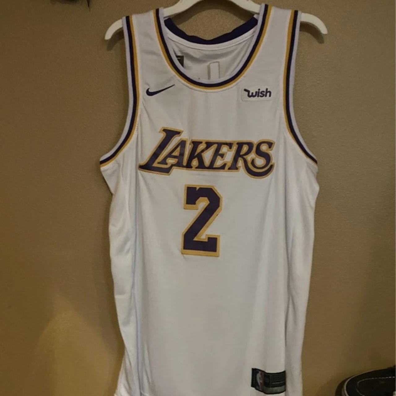 Mejorar raqueta polvo Lonzo Ball home white Lakers jersey Brand new never... - Depop