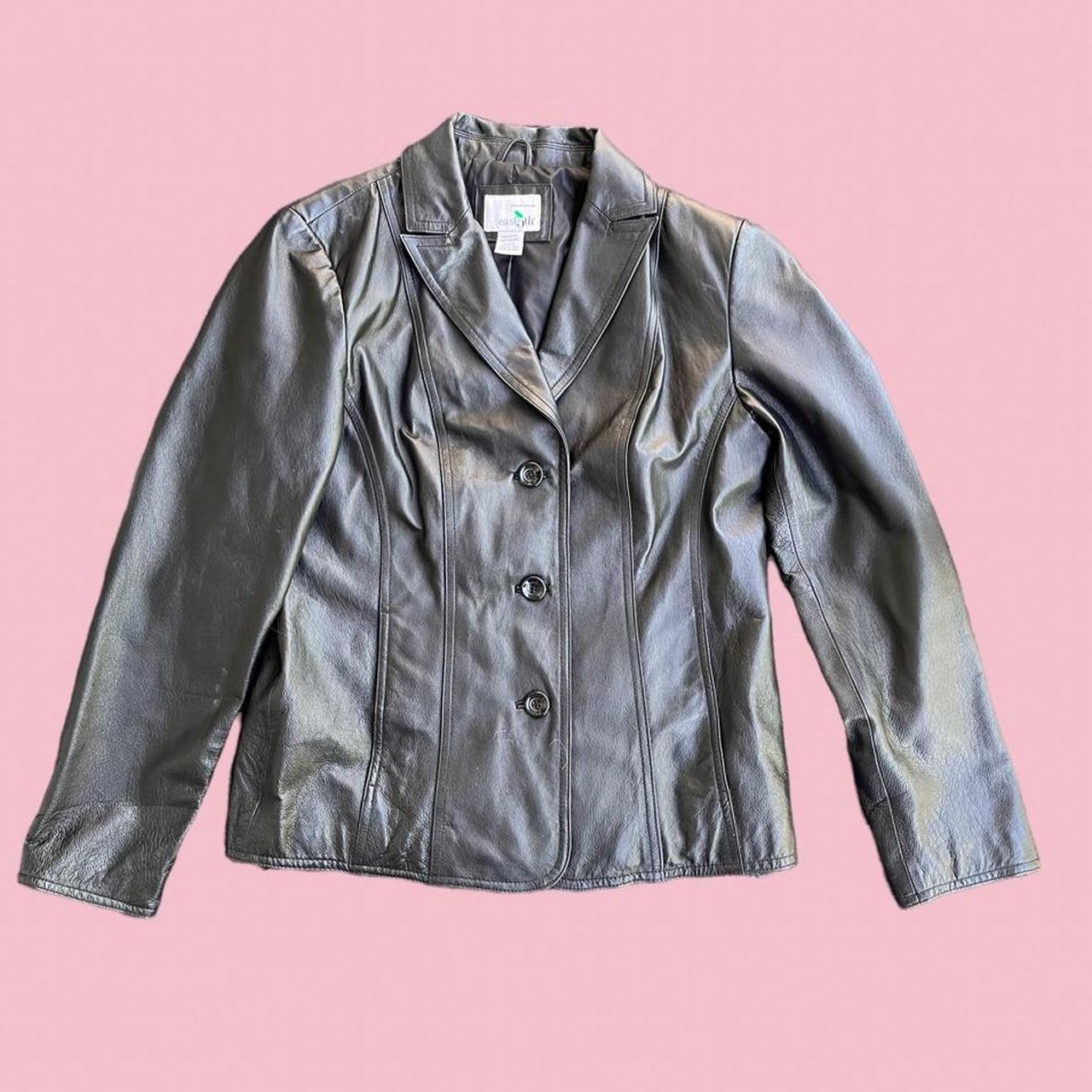 East fifth genuine leather jacket coat vintage... Depop