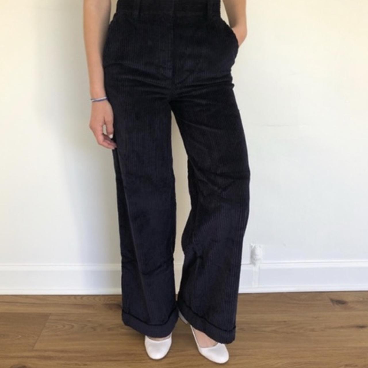 COS Navy Corduroy Wide Leg trousers size 42 which... - Depop