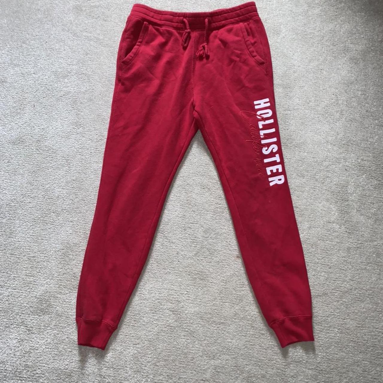 hollister red joggers