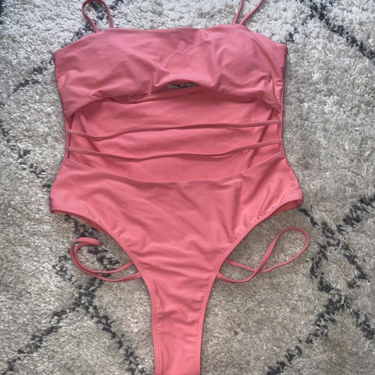 Pink cut out swimsuit off SHEIN Size XL (16) I am... - Depop