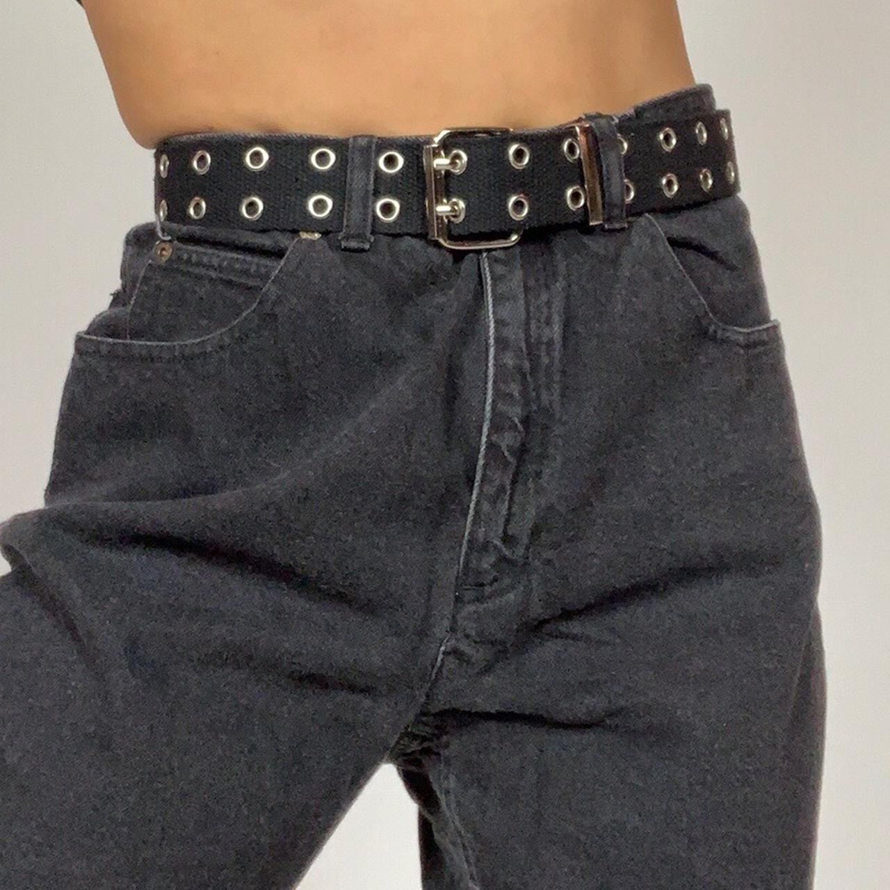 Awesome 90s inspired black canvas grommet belt 🖤... - Depop