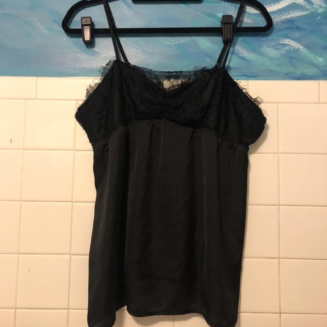 Super cute, sexy, black lacey tank top Spaghetti... - Depop