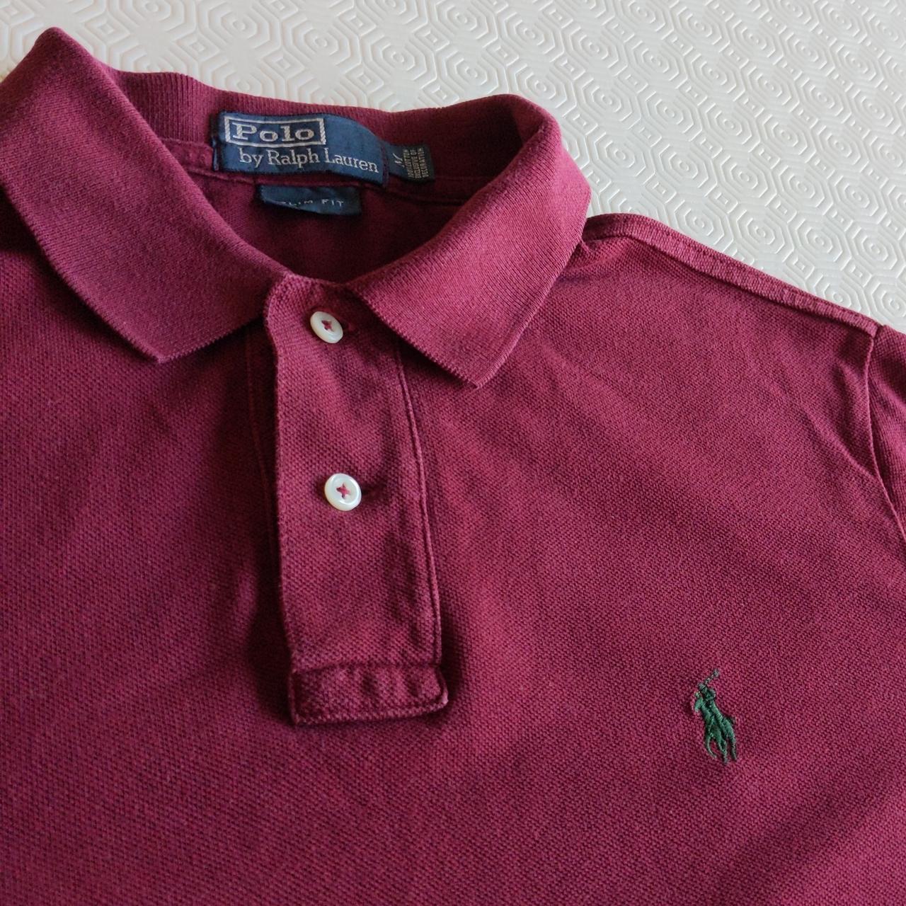 Burgundy Ralph Lauren Polo Shirt Labelled Size is... - Depop
