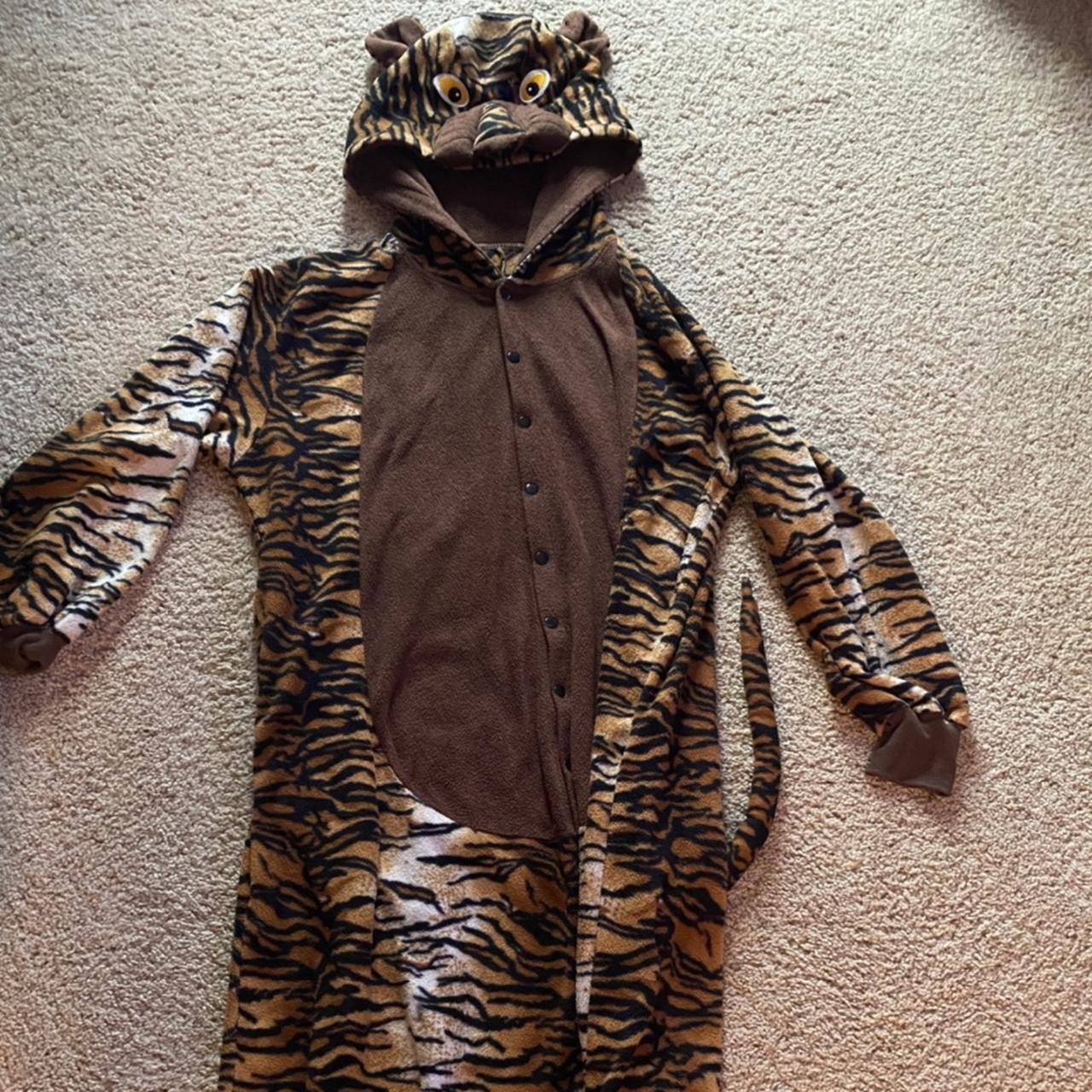 Adult full furry onsie tiger costume with tail Soft... - Depop