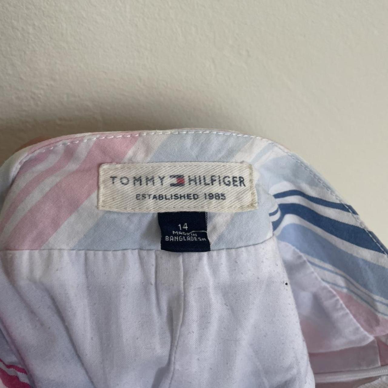 y2k Tommy Hilfiger mini skirt!! Blue, pink, and... - Depop