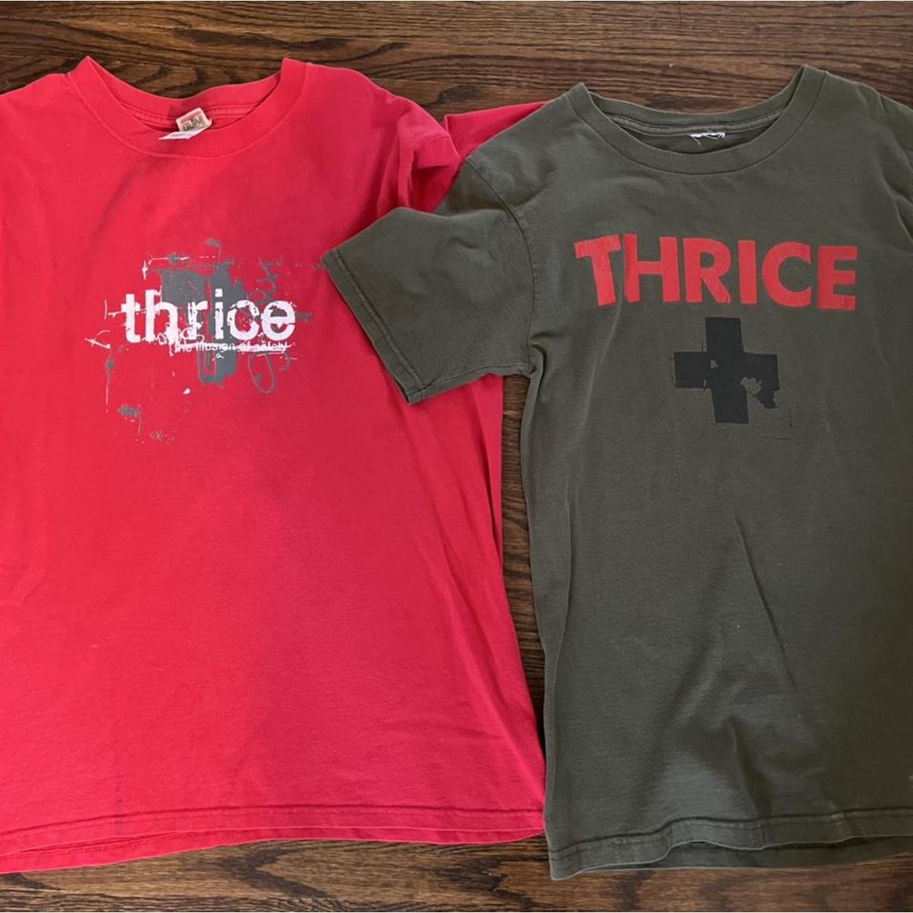 Men's Red and Green Tshirt Depop