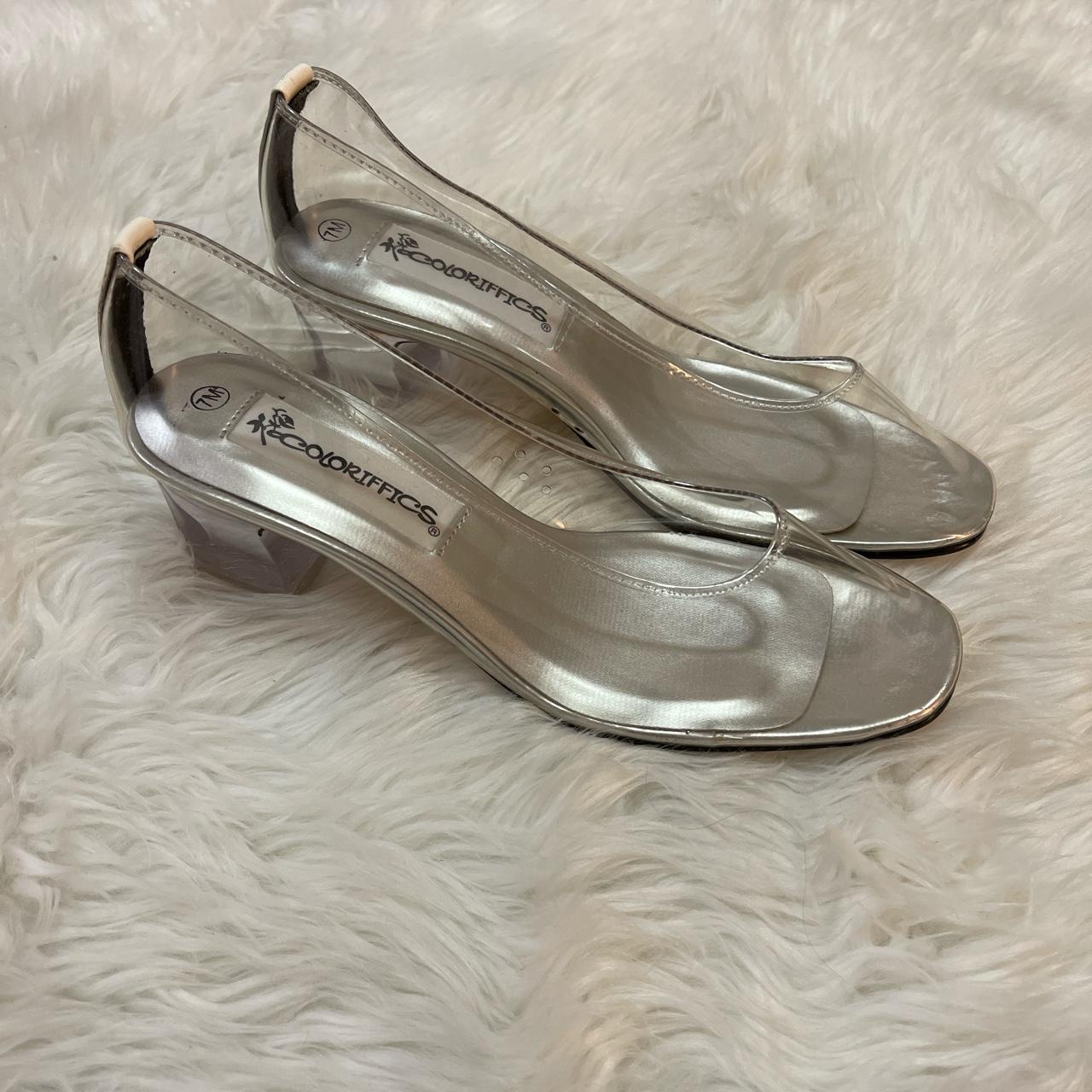 Silver two clearance inch heels