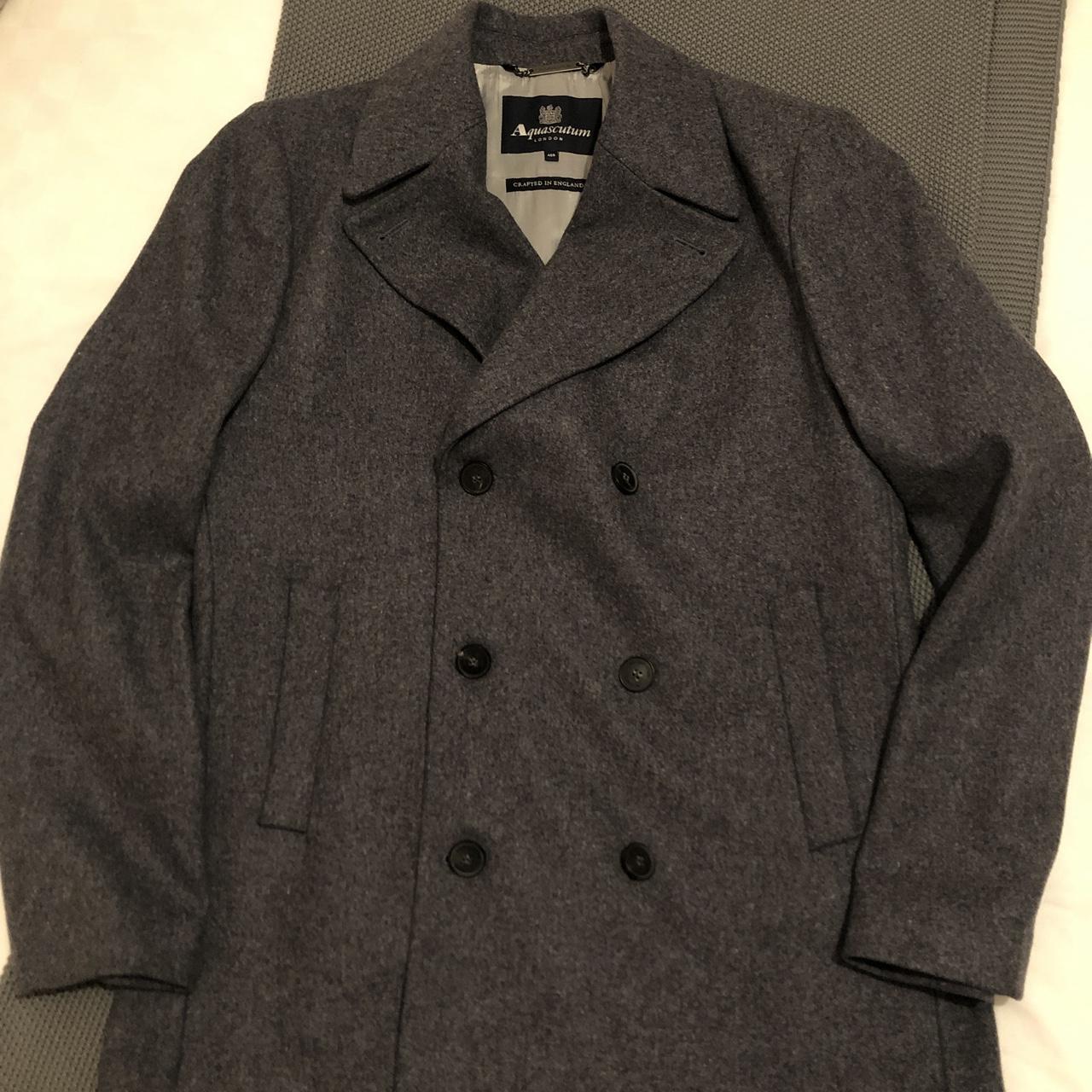 Aquascutum Pea Coat Grey Wool Size 40 Regular