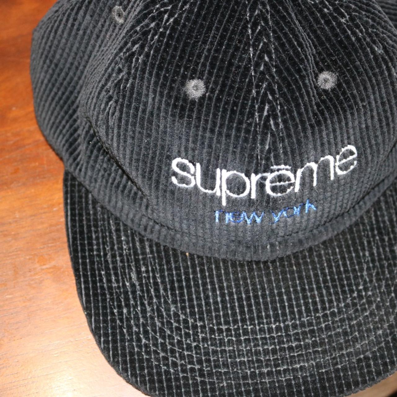Supreme Waffle Cord Classic Logo 6-Panel (FW17) - $48