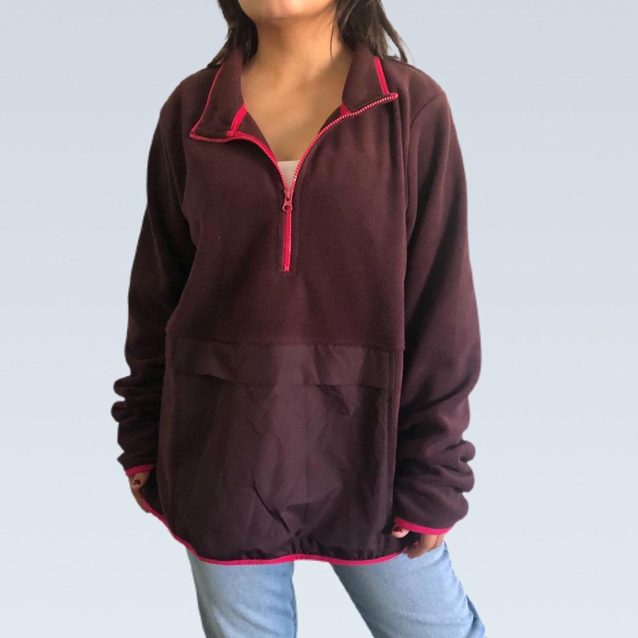 American Vintage Women's Burgundy and Pink Sweatshirt