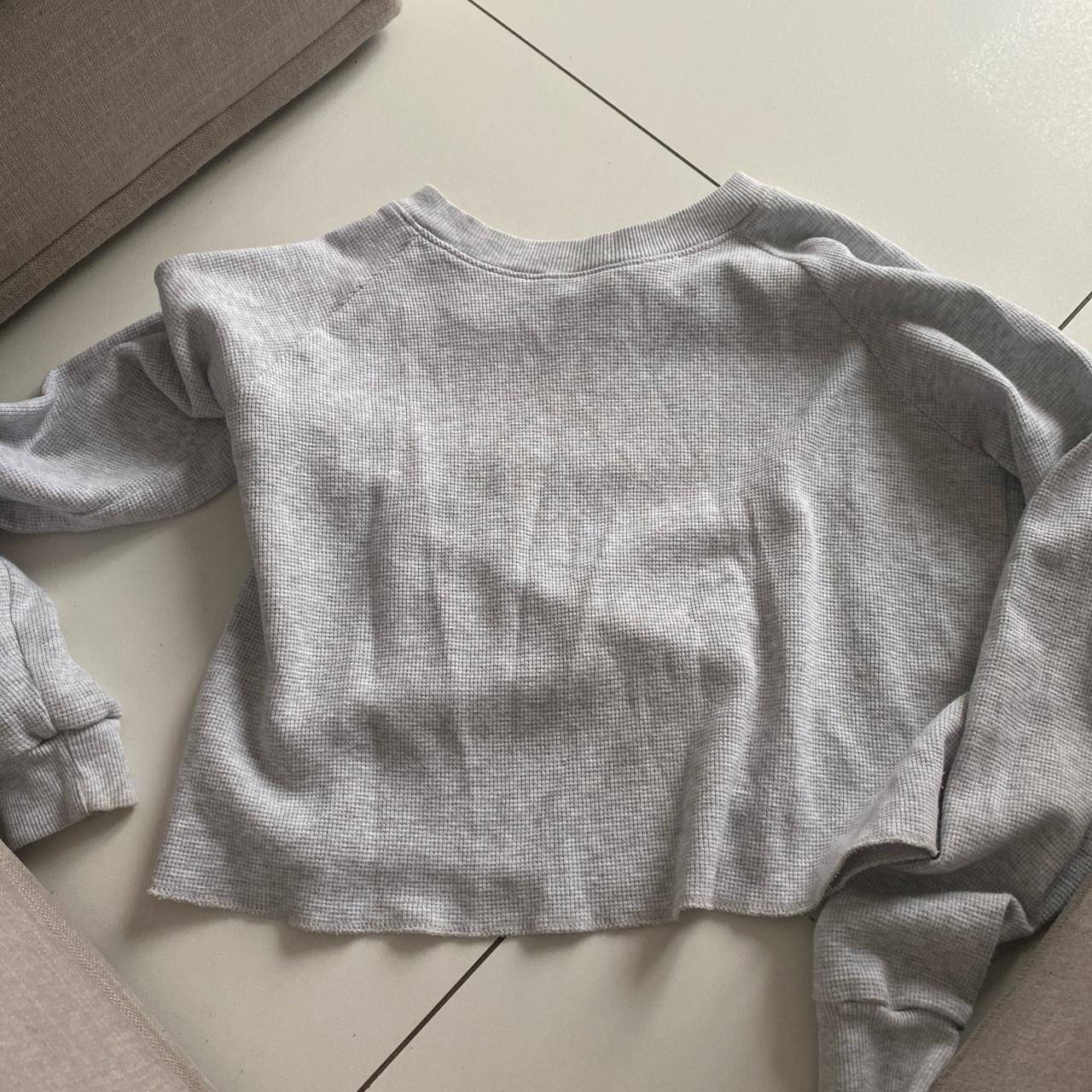 Brandy Melville cropped grey sweater! Never worn, no... Depop