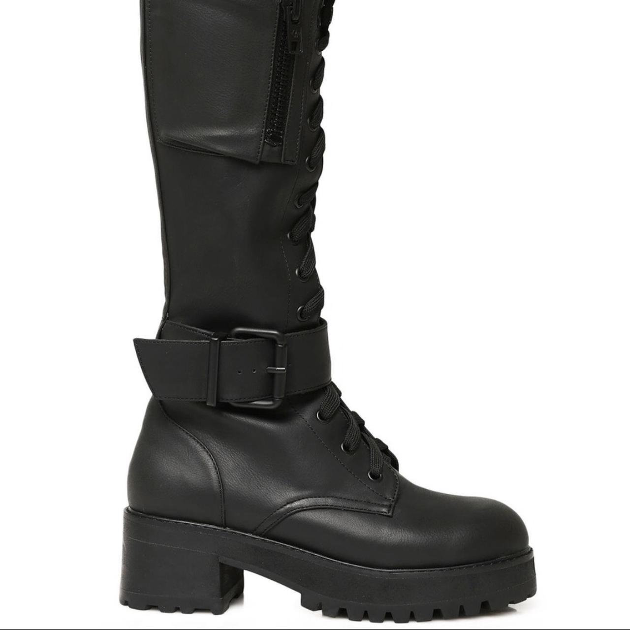 Current Mood Obsidian Pocket Combat Boots will Depop