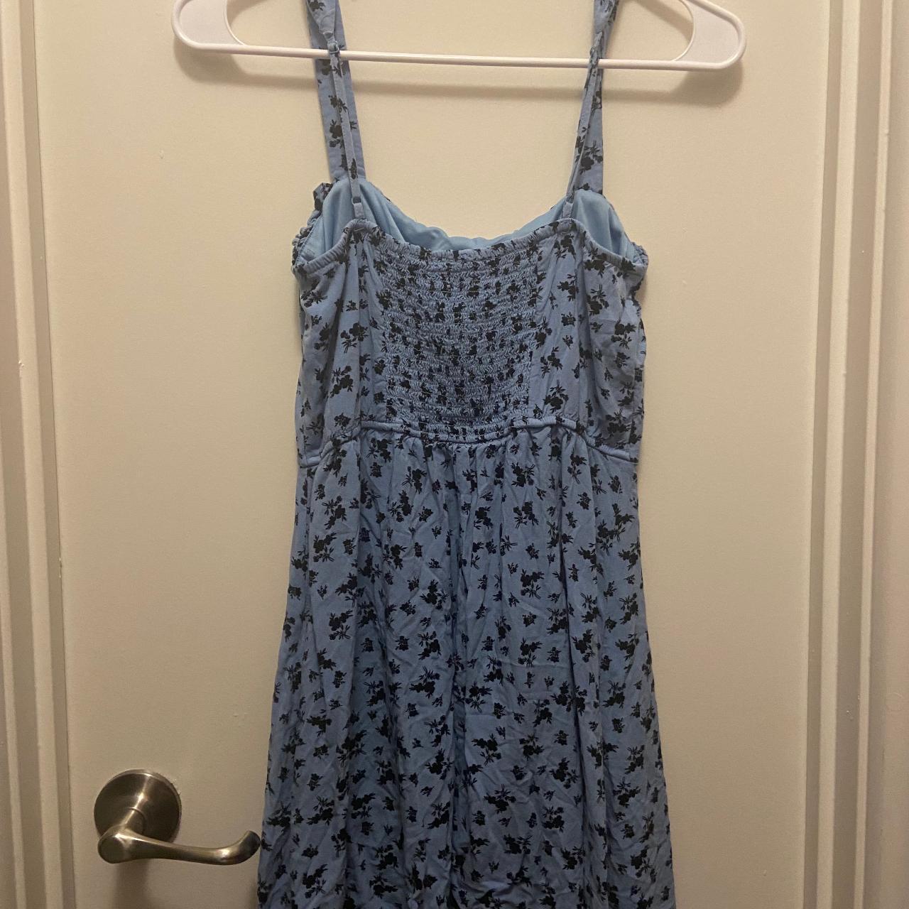 Blue floral sundress is lightweight and perfect for... - Depop