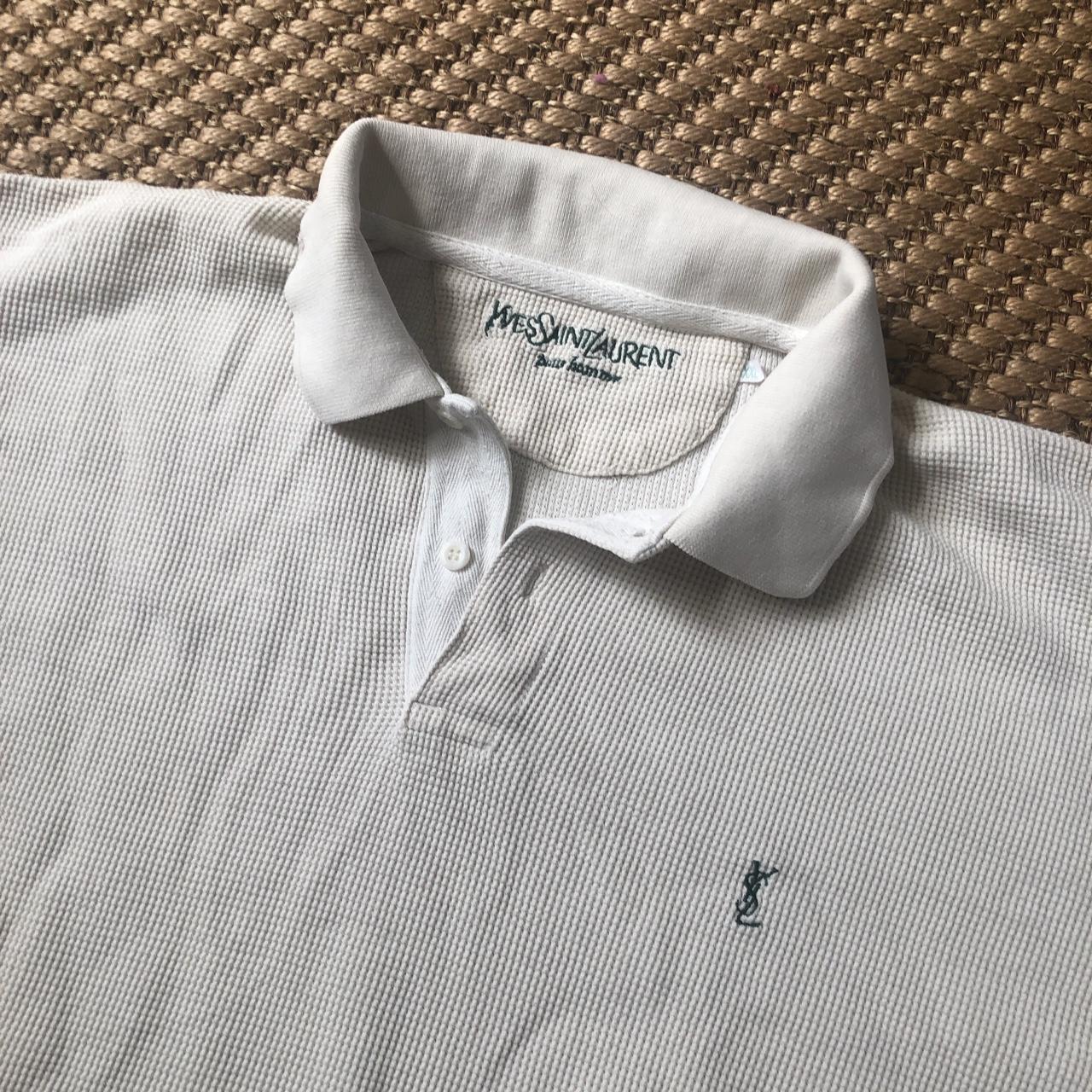 YSL Polo. Embroidered green details on side and... - Depop
