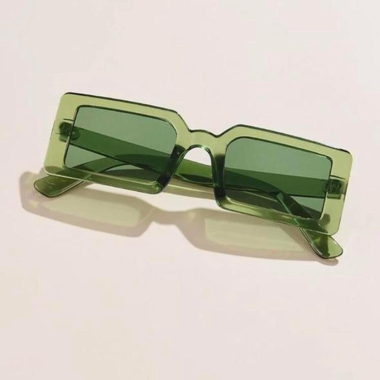 SHEIN Women's Green and Khaki Sunglasses Depop