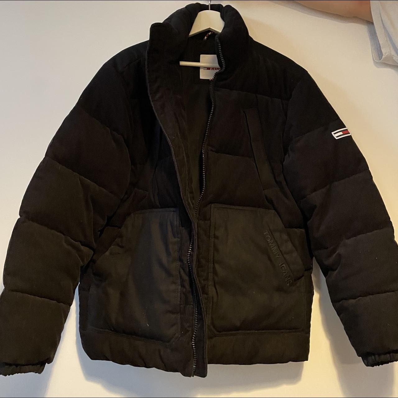 TOMMY JEANS - CORD MIX PUFFER JACKET IN BLACK... - Depop