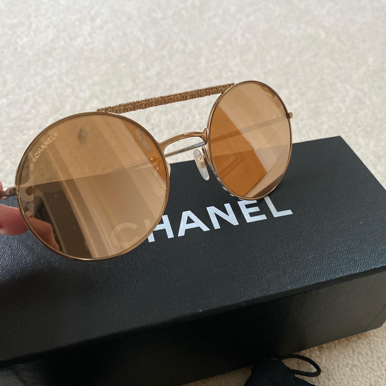 chanel glasses gold
