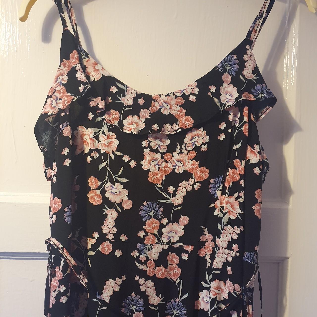 Black floral maxi summer dress - size 14. New look -... - Depop