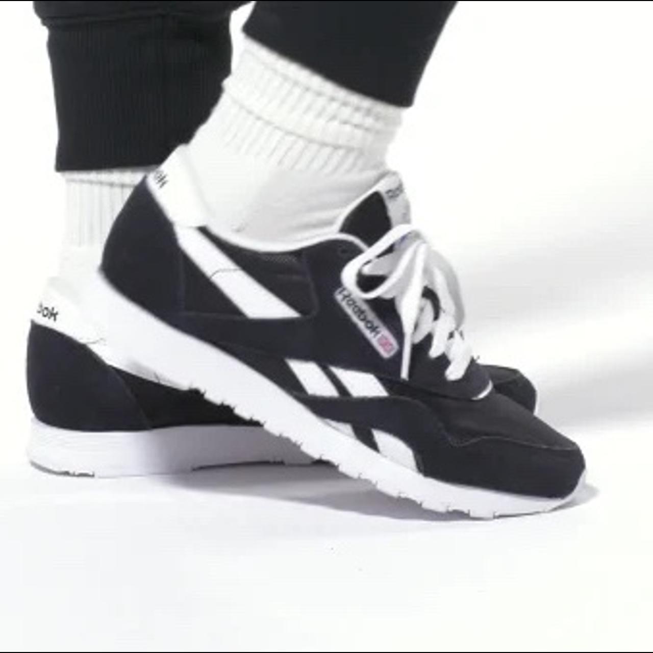 Women's Black and White Trainers Depop