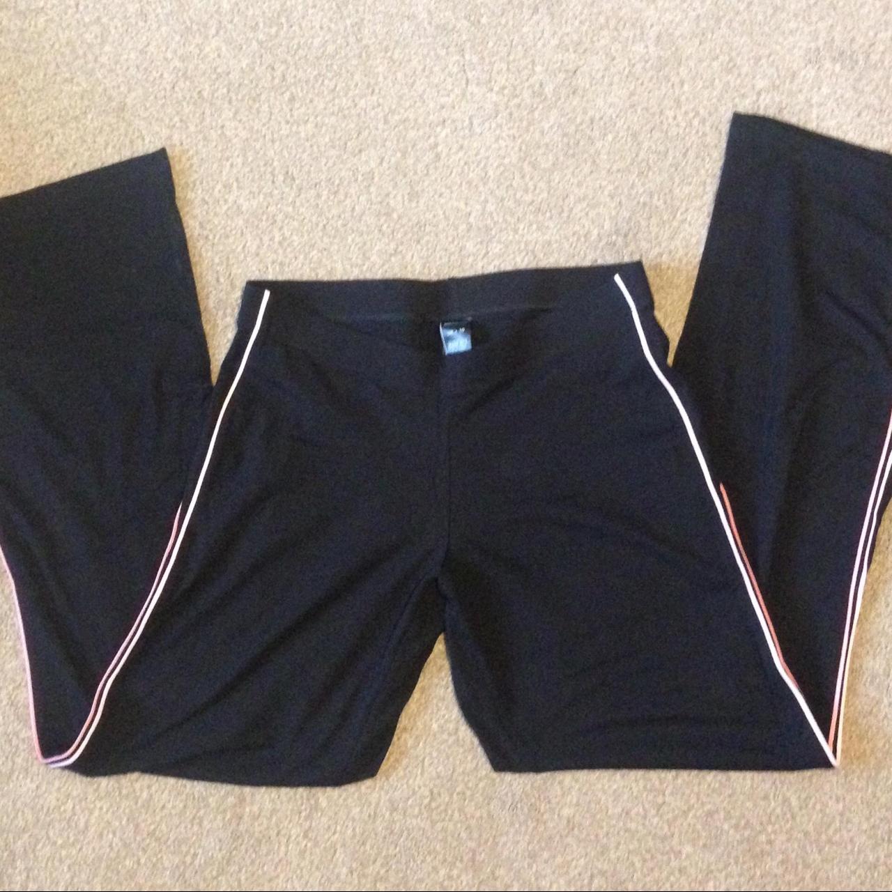 Marks and spencer Ladies black joggers with pink... Depop